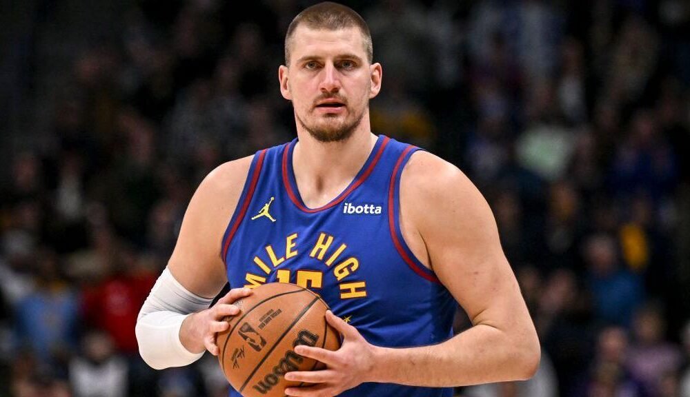 Nikola Jokic celebrating a Nuggets win — the MVP’s quiet dominance underpins an $80 M fortune.