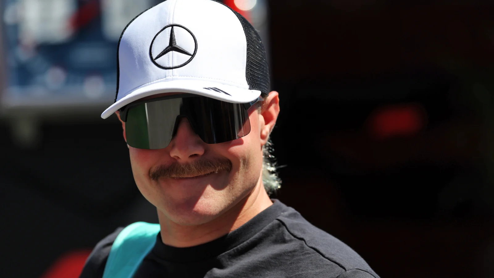Valtteri Bottas at the Mercedes paddock in 2025, reflecting on his next move as the Cadillac opportunity looms large.