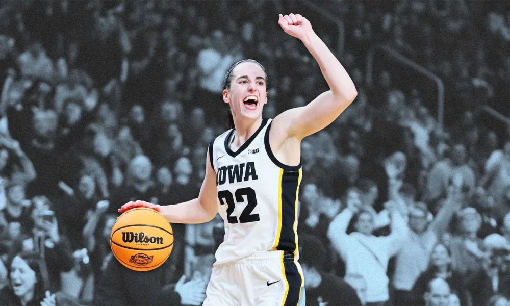 Caitlin Clark accepting the WNBA Rookie of the Year award in 2024 — a milestone that launched her fortune.