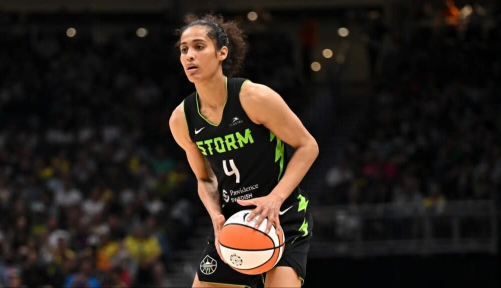 Skylar Diggins drains a clutch three in the new Unrivaled league—on and off court, she keeps breaking boundaries.