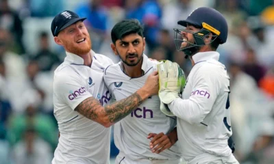 Shoaib Bashir celebrates his Test five‑for — a sign of his rapidly rising career and growing market value