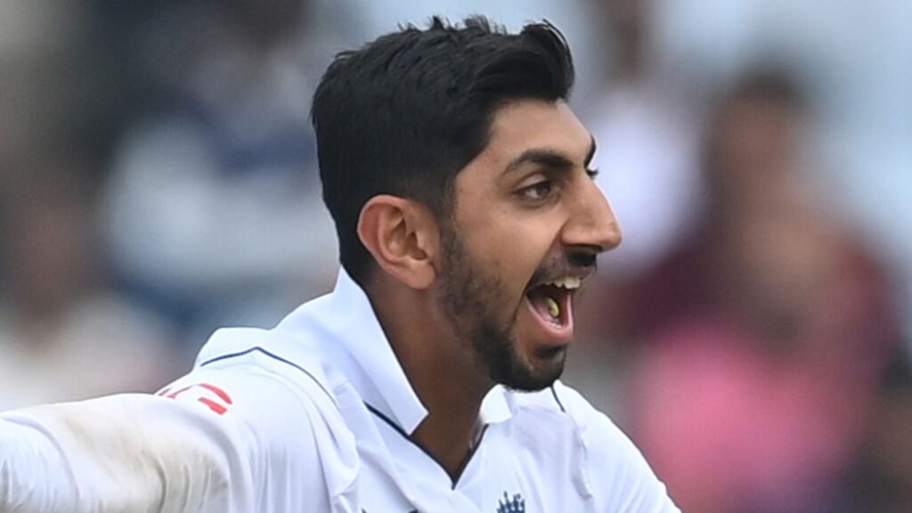 Shoaib Bashir celebrates his Test five‑for — a sign of his rapidly rising career and growing market value