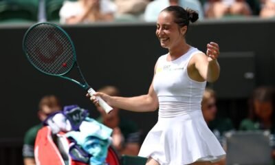 Italy’s Elisabetta Cocciaretto celebrates after defeating No. 3 seed Jessica Pegula in straight sets, while France’s Arthur Rind