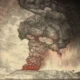 Colour-lithograph-eruption-Krakatoa-volcano-Indonesia-Royal-1883