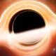 Black hole seen from a planet, illustration