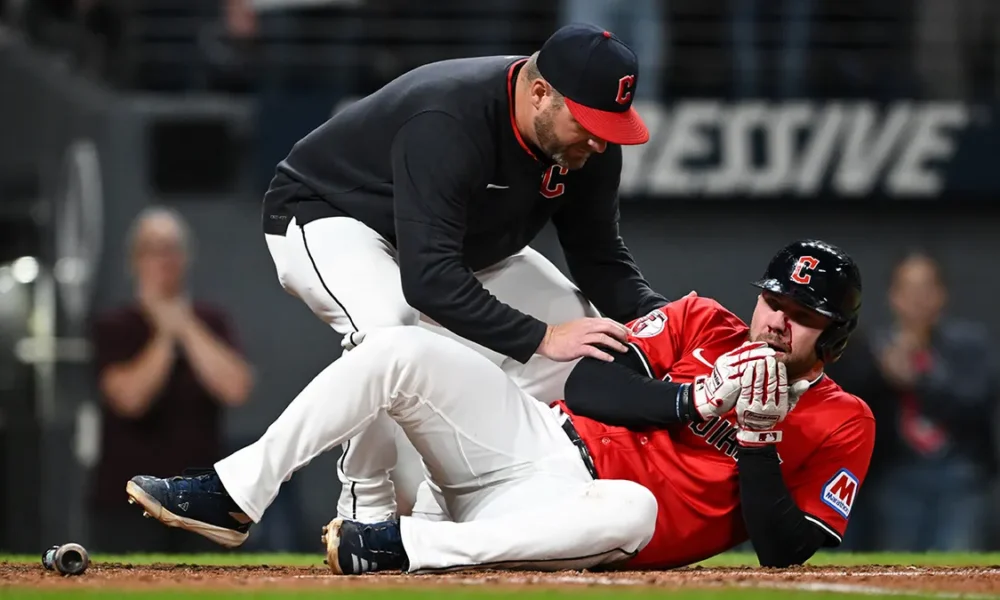 Guardians’ David Fry Hospitalized After 99 mph Pitch Hits Face Against Tigers