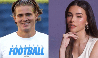 Chargers QB Justin Herbert and Madison Beer share sweet sideline kiss as romance goes public