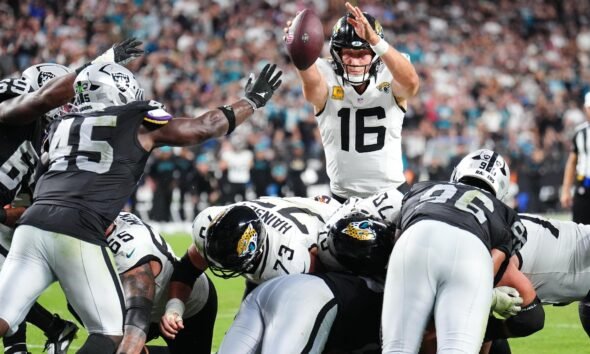 Trevor Lawrence Leads Jaguars to 30-29 OT Win Over Raiders Despite Illness