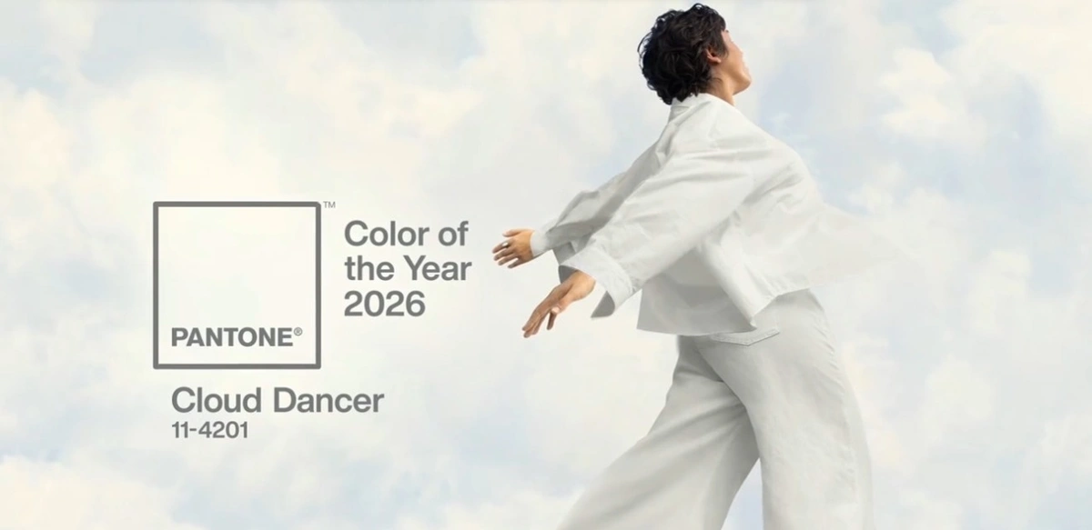 Pantone’s 2026 Color of the Year, “Cloud Dancer,” embodies softness, balance, and a yearning for calm in a tech-driven world.
