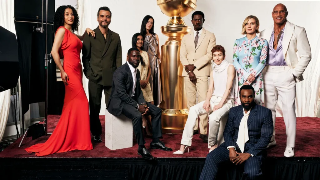 Dwayne Johnson, Kevin Hart Celebrate First Golden Globe Nods at Luncheon