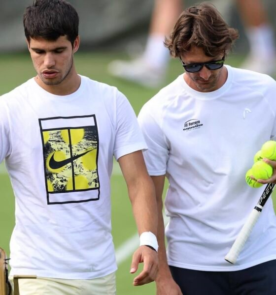 Carlos Alcaraz and Juan Carlos Ferrero during a Grand Slam campaign that defined a generation
