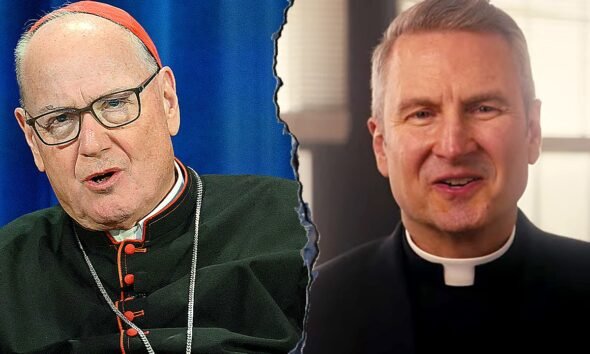 Cardinal Timothy Dolan and Bishop Ron Hicks amid reports of an upcoming leadership change in New York